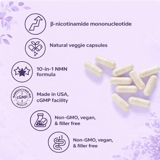 Complex 1, 000Mg Per Dose, 120 Plant-Based Capsules | 10-In-1 Formula Containing Nicotinamide Mononucleotide, Vitamin C, Resveratrol, Coq10, TMG, Quercetin, And Glutathione | Precursor for NAD+ Supplements